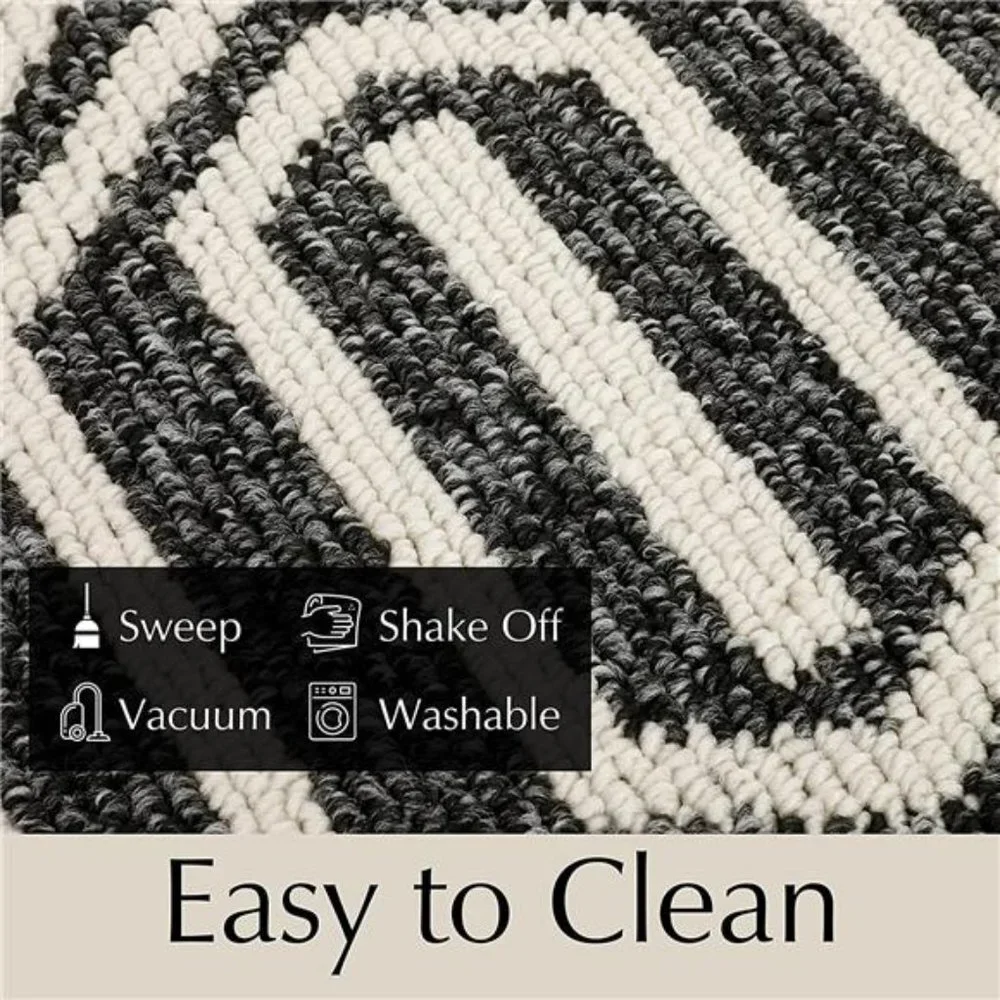 2 Pack, Inside Outside Door Mats, Rubber Backing Odorless and Non Slip – Black